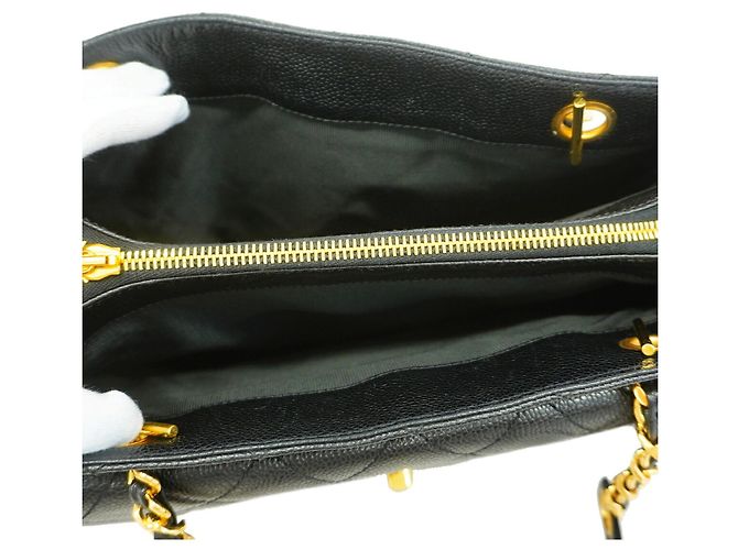 Bolso Tote Chanel de piel de becerro granulada negra Negro - vista 10