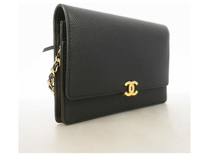 Portafoglio a spalla con catena in pelle nera Chanel Nero - vista 2
