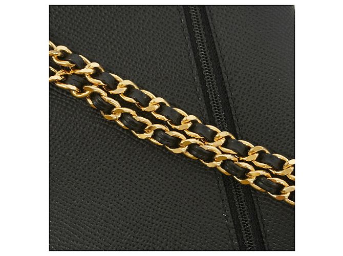 Portafoglio a spalla con catena in pelle nera Chanel Nero - vista 8