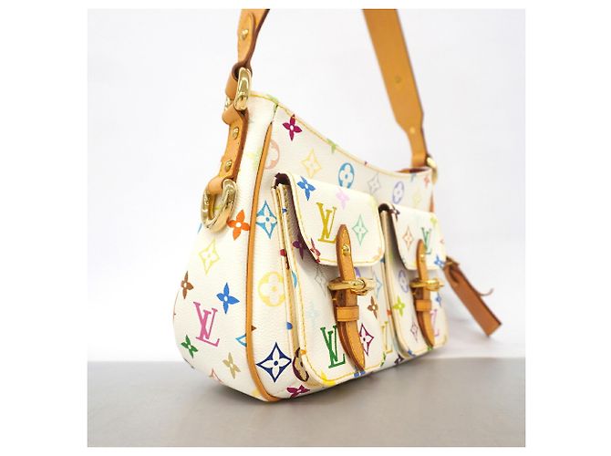 Borsa a tracolla Louis Vuitton Monogram Multicolor Lodge PM Bianco - vista 2