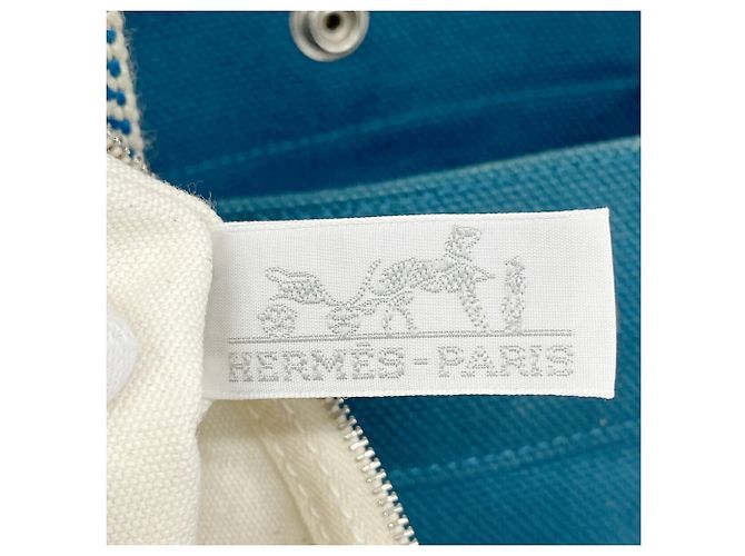 Hermès Hermes Cannes PM Canvas Tote Bag Blue - view 5