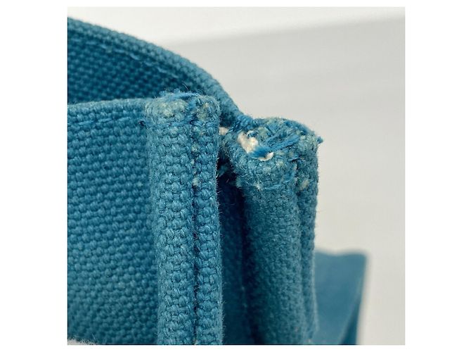 Hermès Hermes Cannes PM Canvas Tote Bag Blue - view 6