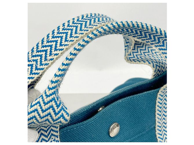 Hermès Hermes Cannes PM Canvas Tote Bag Blue - view 8