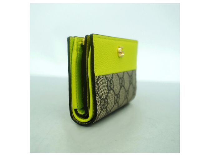 Portafoglio bi-fold Gucci GG Marmont Supreme Marrone Verde - vista 2