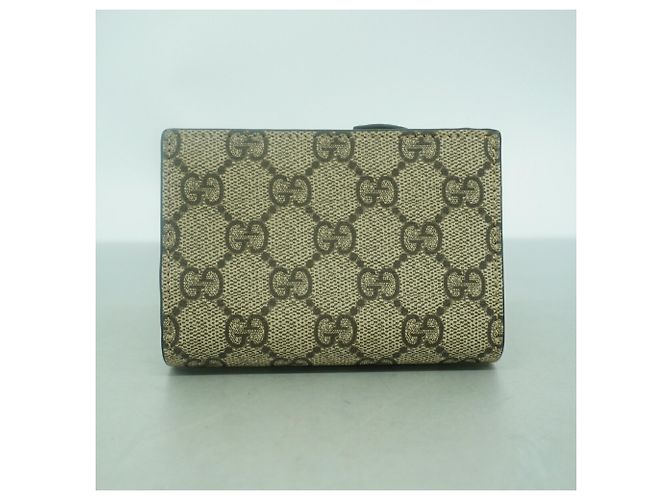 Portafoglio bi-fold Gucci GG Marmont Supreme Marrone Verde - vista 5