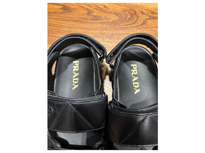 Prada Sandali in pelle matelassé Nero - vista 4