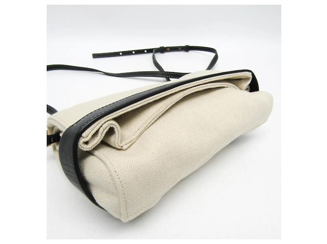 Bottega Veneta Fold Over Canvas with Leather Beige - vue 6