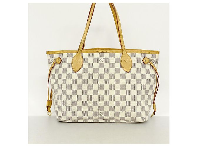 Borsa Tote Louis Vuitton Damier Azur Neverfull PM Bianco - vista 11