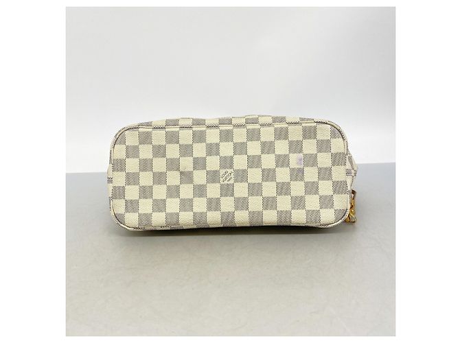 Borsa Tote Louis Vuitton Damier Azur Neverfull PM Bianco - vista 3