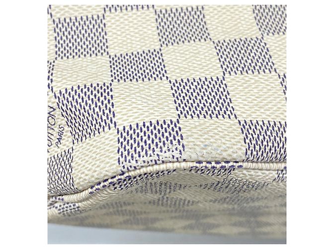 Borsa Tote Louis Vuitton Damier Azur Neverfull PM Bianco - vista 6