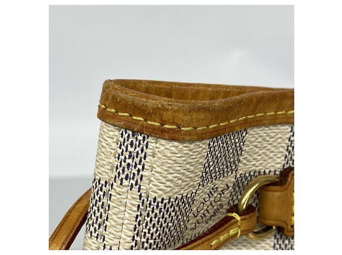 Borsa Tote Louis Vuitton Damier Azur Neverfull PM Bianco - vista 7