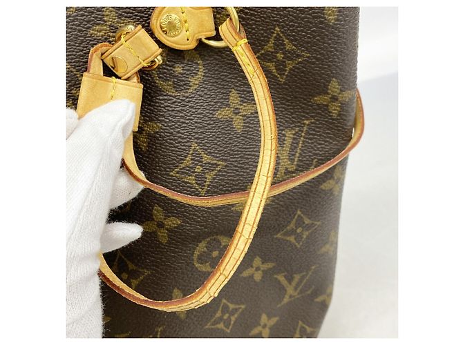 Borsa Tote Louis Vuitton Monogram Neverfull MM Marrone - vista 7