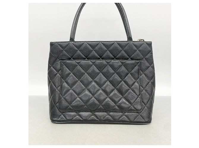 Borsa Tote Chanel in pelle di vitello martellata nera Nero - vista 10