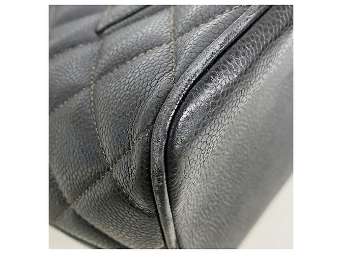 Borsa Tote Chanel in pelle di vitello martellata nera Nero - vista 6