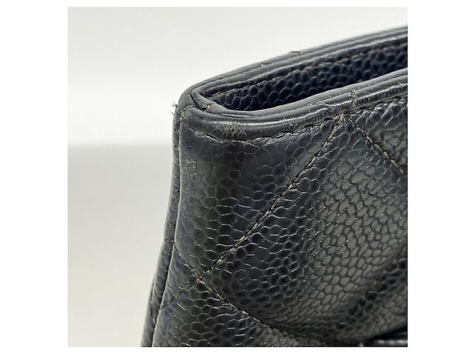 Borsa Tote Chanel in pelle di vitello martellata nera Nero - vista 7