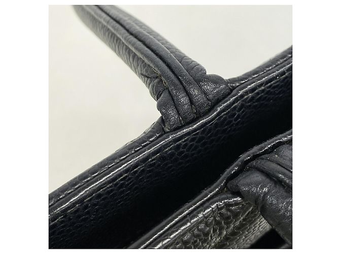 Borsa Tote Chanel in pelle di vitello martellata nera Nero - vista 8