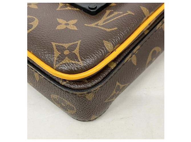 Sac à épaule Louis Vuitton Monogram Macassar S-Lock Marron - vue 7