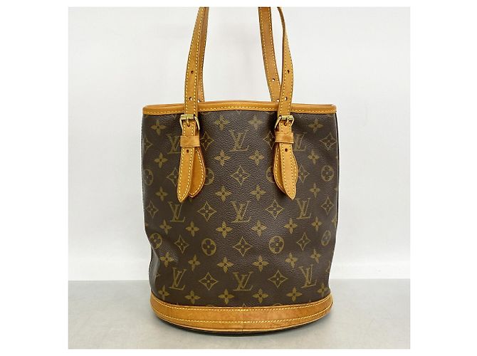 Borsa Tote Louis Vuitton Monogram Bucket PM Marrone - vista 13