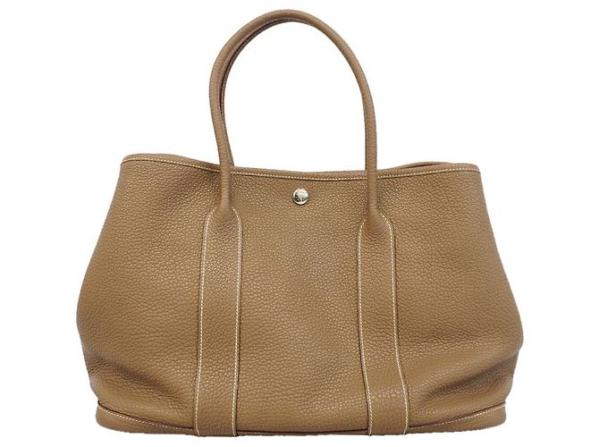 Hermès Sac Cabas Hermes Garden PM Taupe - vue 10