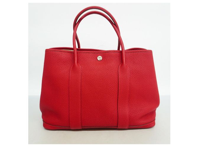 Hermès Sac Cabas Hermes Garden PM Rouge - vue 10