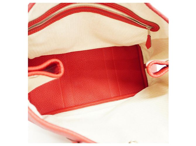 Hermès Sac Cabas Hermes Garden PM Rouge - vue 4