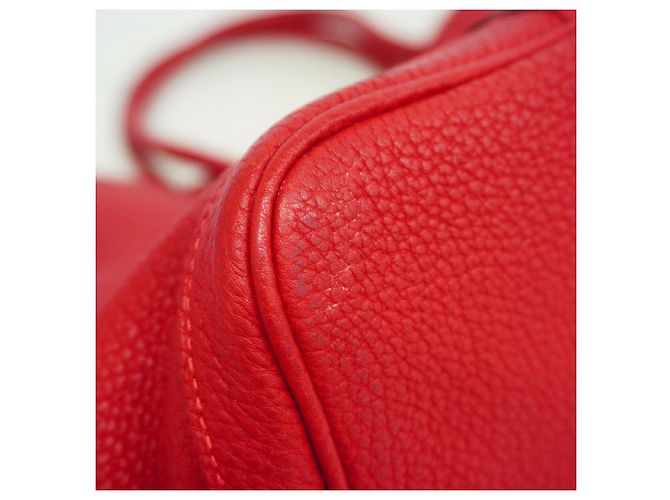 Hermès Sac Cabas Hermes Garden PM Rouge - vue 6