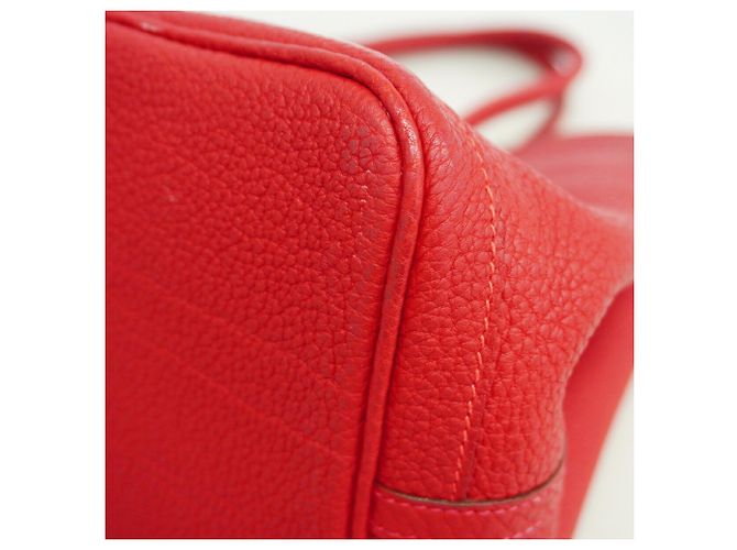 Hermès Sac Cabas Hermes Garden PM Rouge - vue 7
