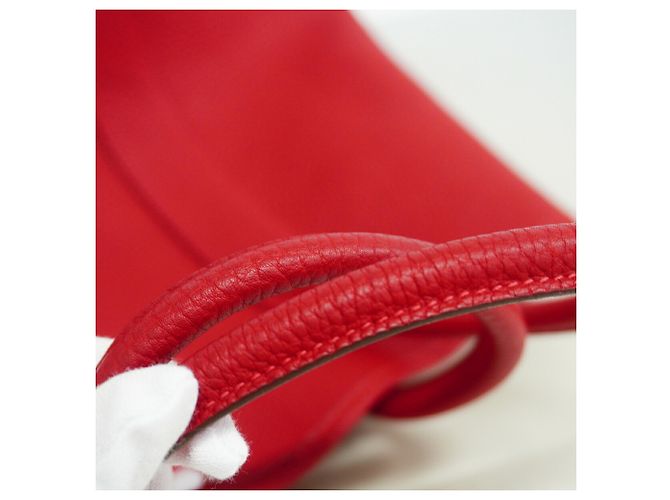 Hermès Sac Cabas Hermes Garden PM Rouge - vue 8