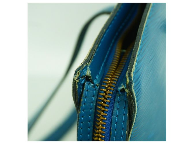 Borsa a tracolla Louis Vuitton Epi Saint Jacques Blu - vista 6