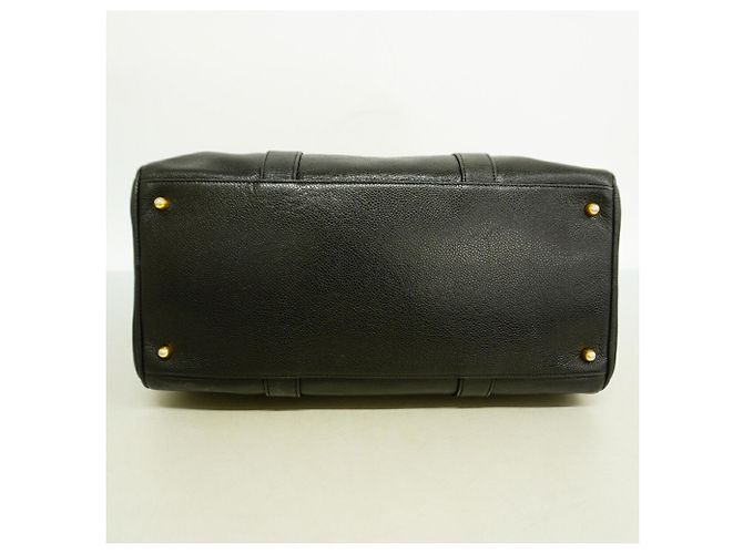 Borsa Boston Chanel in pelle di vitello martellata nera Nero - vista 3