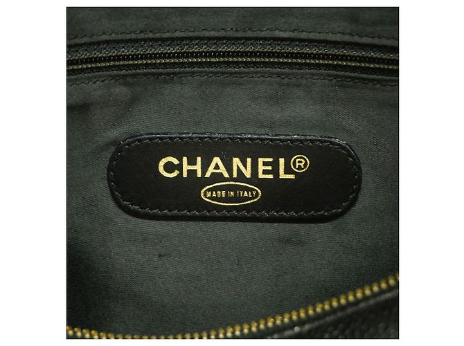 Borsa Boston Chanel in pelle di vitello martellata nera Nero - vista 5