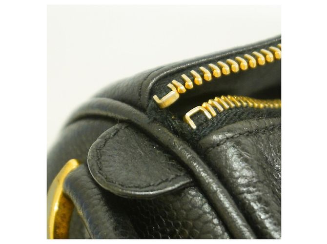 Borsa Boston Chanel in pelle di vitello martellata nera Nero - vista 7