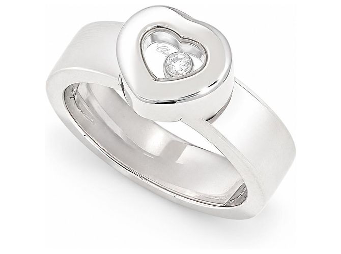 Chopard Happy Diamonds Anello Cuore Oro Bianco 750/18K Mis. 53 Full Set - vista 2