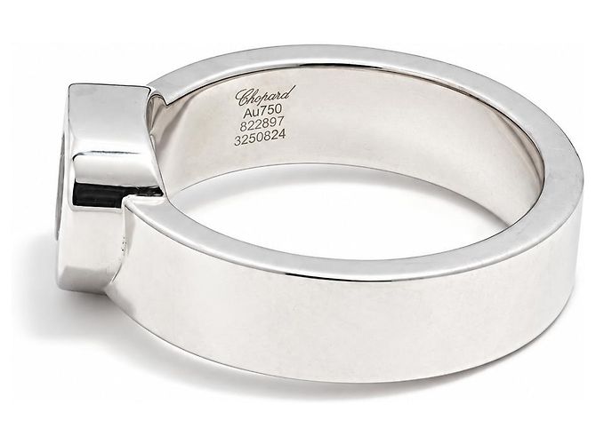 Chopard Happy Diamonds Anello Cuore Oro Bianco 750/18K Mis. 53 Full Set - vista 3