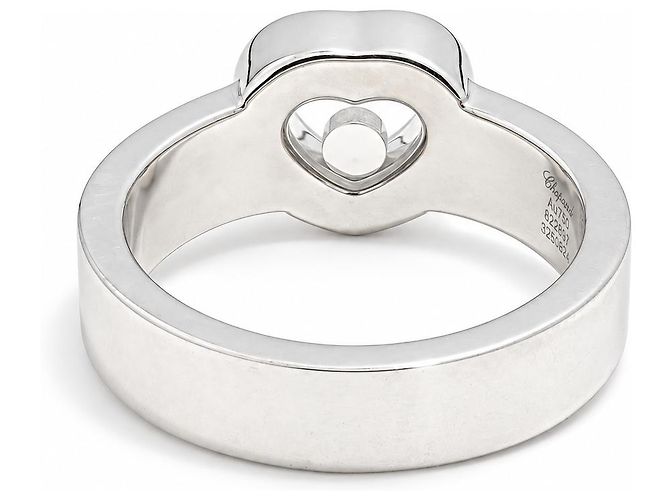 Chopard Happy Diamonds Anello Cuore Oro Bianco 750/18K Mis. 53 Full Set - vista 4