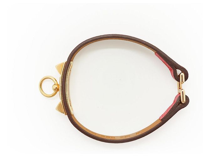 Hermès Bracciale Rivale Mini T2 Marrone Rosa D'oro - vista 12