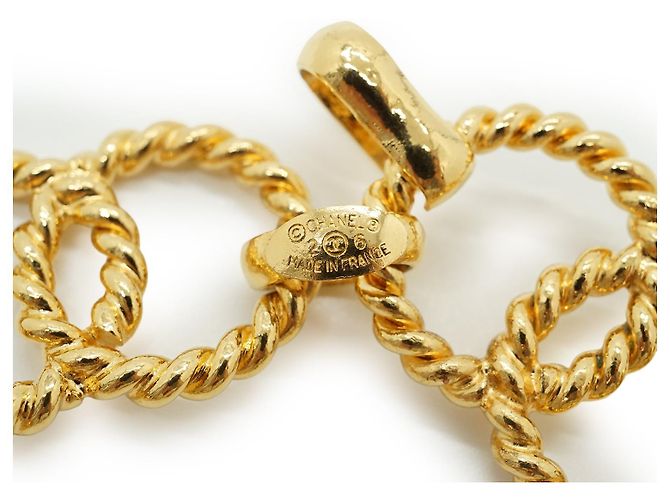 Chanel Cinturón de cadena Vintage CC Double Chain Loop Medallion Chain Belt GP Dorado - vista 10