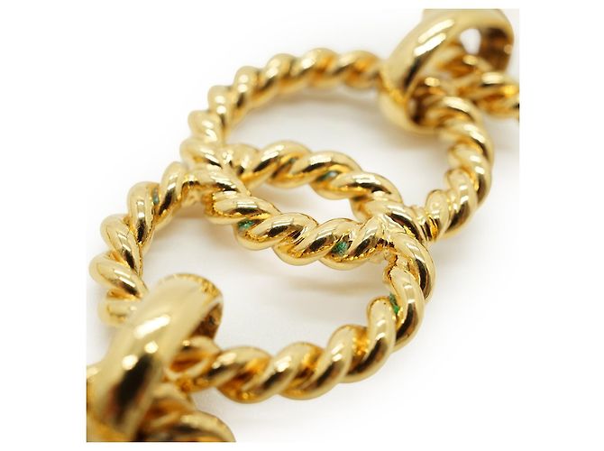 Chanel Cinturón de cadena Vintage CC Double Chain Loop Medallion Chain Belt GP Dorado - vista 12