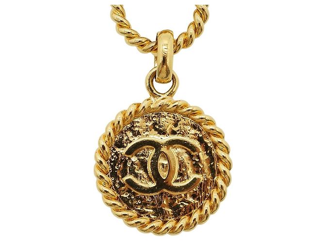 Chanel Cinturón de cadena Vintage CC Double Chain Loop Medallion Chain Belt GP Dorado - vista 5