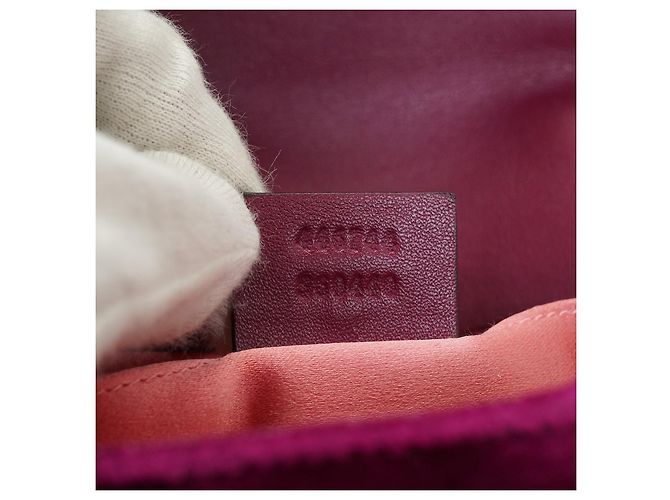Gucci GG Marmont Mini-Schultertasche aus Samt mit Kette Pink Lila - Ansicht 15