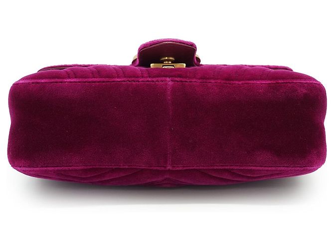 Gucci GG Marmont Mini-Schultertasche aus Samt mit Kette Pink Lila - Ansicht 6