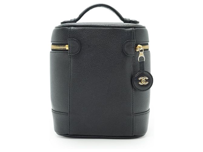 Chanel Borsa Vanity Verticale in Pelle Caviar Nero - vista 2