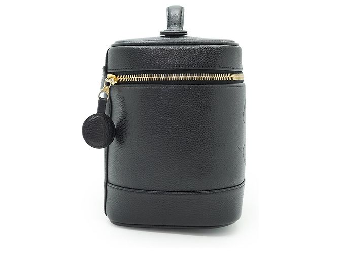 Chanel Borsa Vanity Verticale in Pelle Caviar Nero - vista 3
