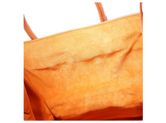 Céline  mala Tote Média Phantom em pele de vitela drummed Laranja - vista 12