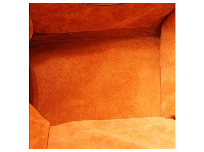 Céline  mala Tote Média Phantom em pele de vitela drummed Laranja - vista 13