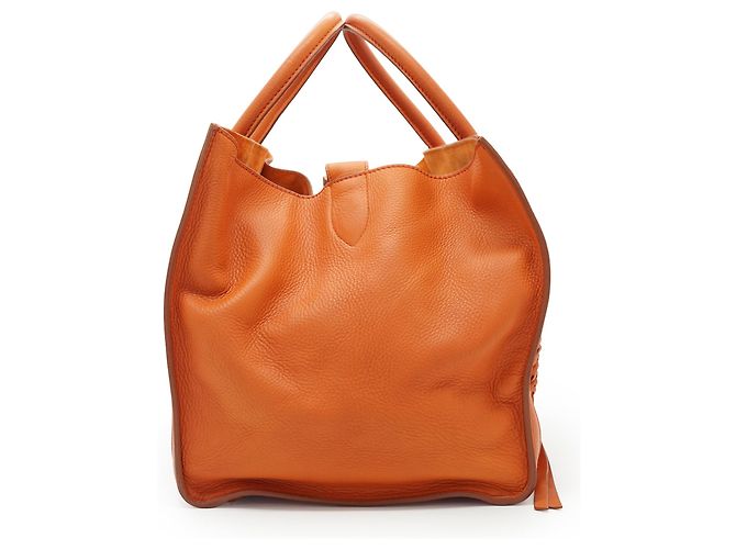 Céline  mala Tote Média Phantom em pele de vitela drummed Laranja - vista 4