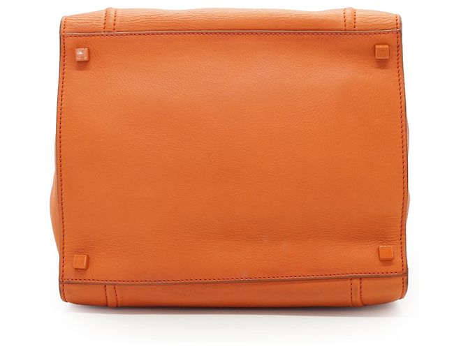 Céline  mala Tote Média Phantom em pele de vitela drummed Laranja - vista 5