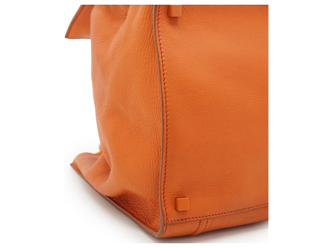 Céline  mala Tote Média Phantom em pele de vitela drummed Laranja - vista 6