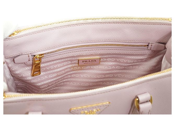 Prada Tote Double Zip Galleria Orchidea Medium em Saffiano 2way Rosa - vista 13