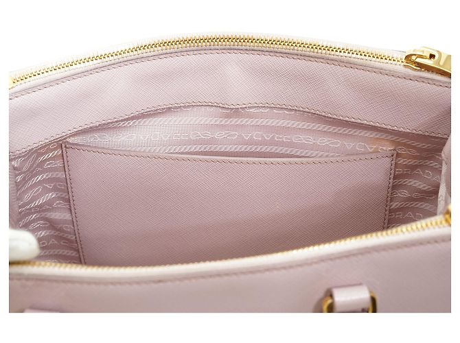 Prada Tote Double Zip Galleria Orchidea Medium em Saffiano 2way Rosa - vista 14